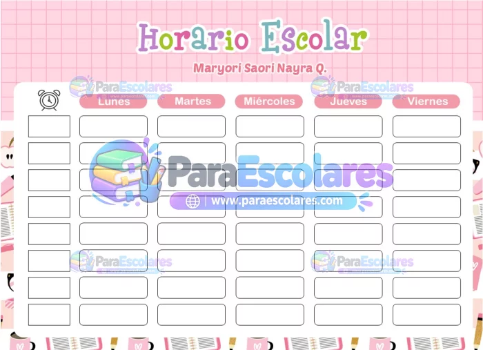 Modelo Horario Escolar 01